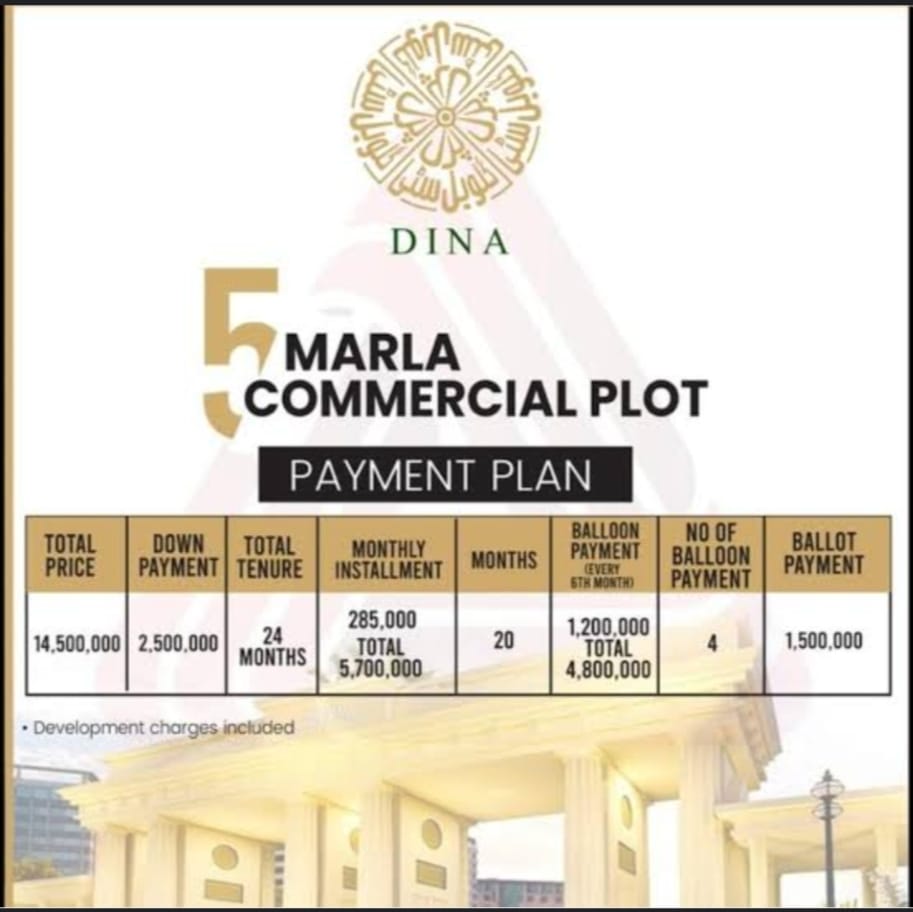 Gold pearl dina 5 marla commercial plote availabe